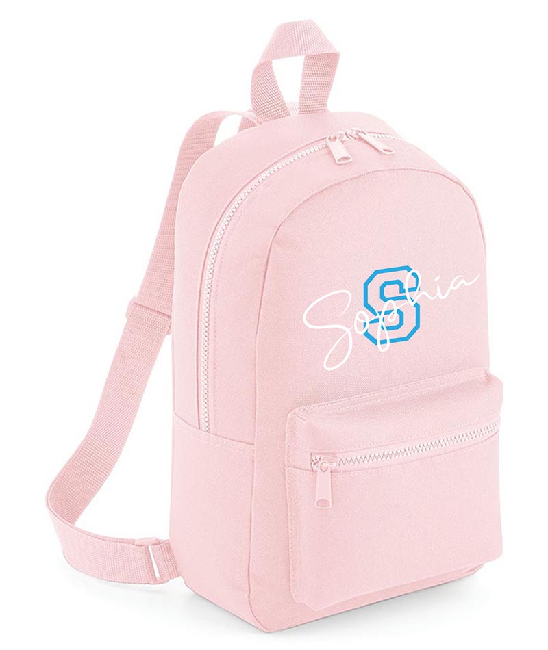 Personalised Girls Backpack Bag Mini School PE Club Nursery Any Name Rucksack