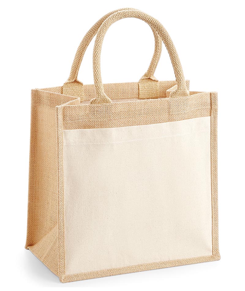 Pocket Jute Midi Tote Bag