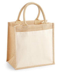 Pocket Jute Midi Tote Bag