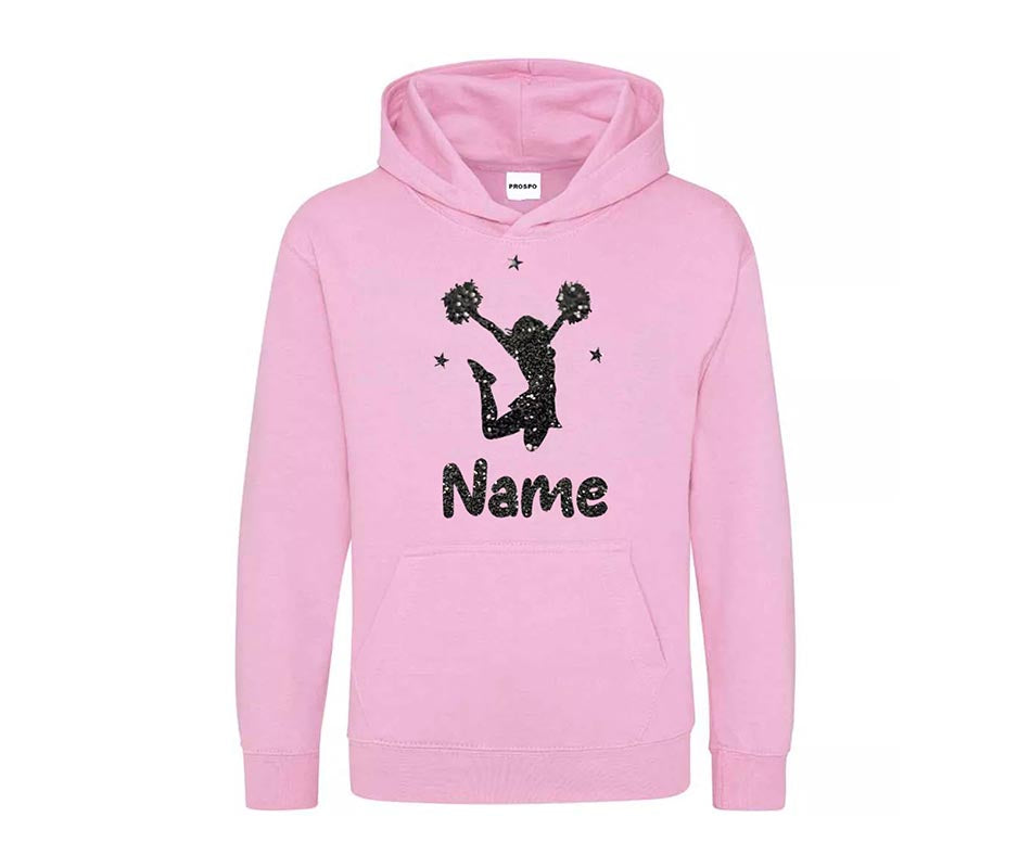 Personalised Dancing Gymnastic Cheerleader Kids Custom Printed Name Hoodie