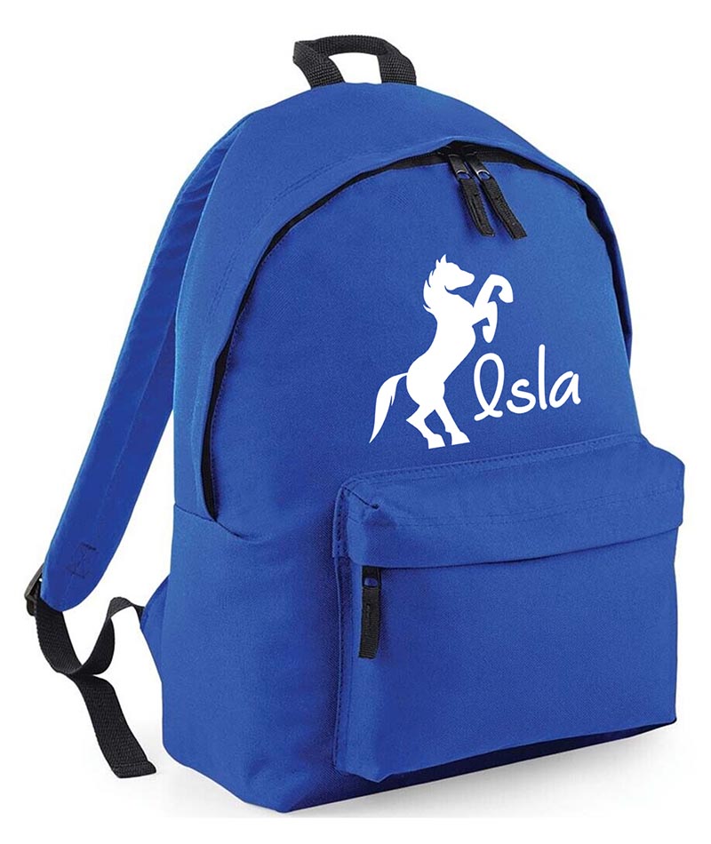 Personalised Equestrian School Backpack Bag Any Name Text Kids PE Kit Girls Boys Gift