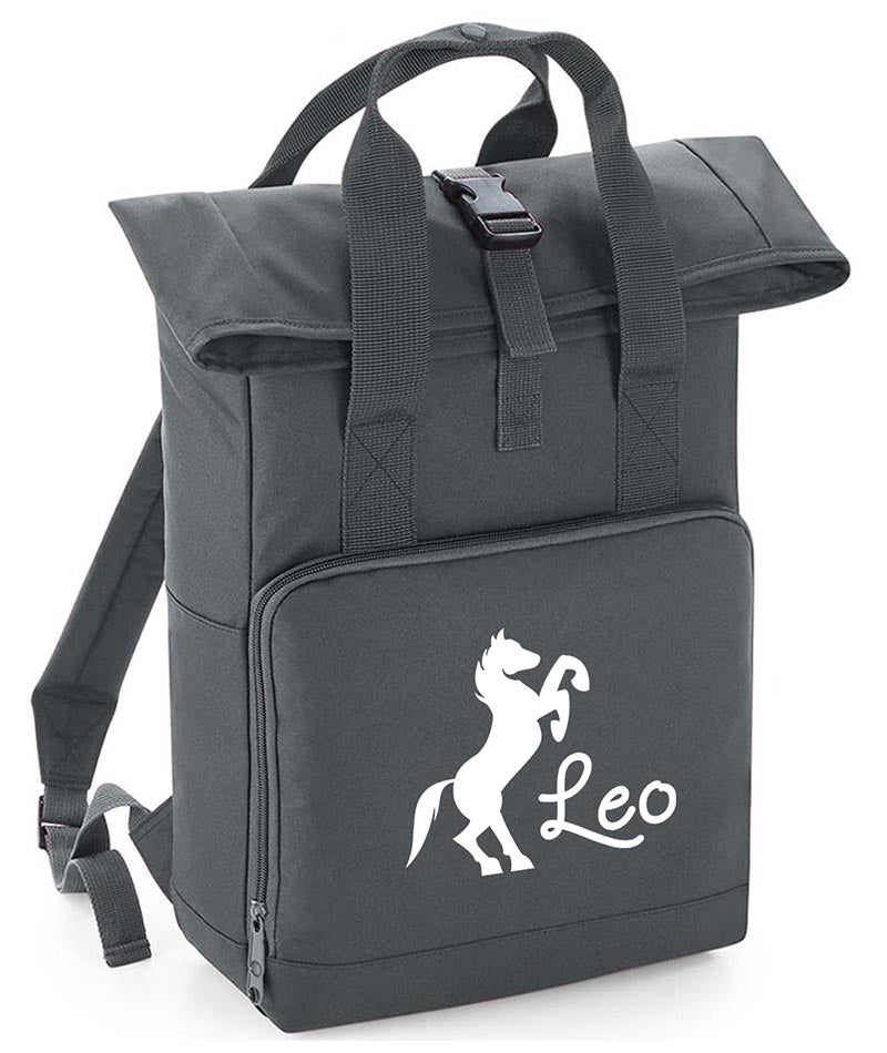 Personalised  Equestrian Backpack with Your Name Twin Handle Roll-Top Backpack