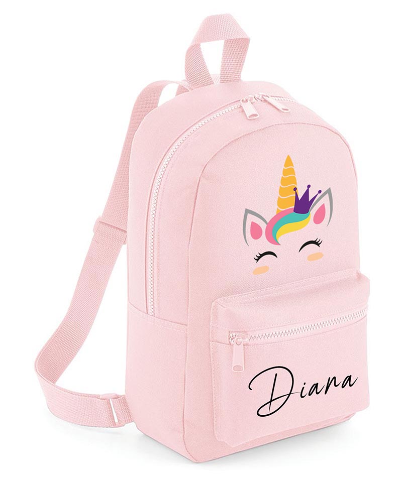 Personalised Girls Unicorn Backpack Bag Mini School PE Club Nursery Any Name Rucksack