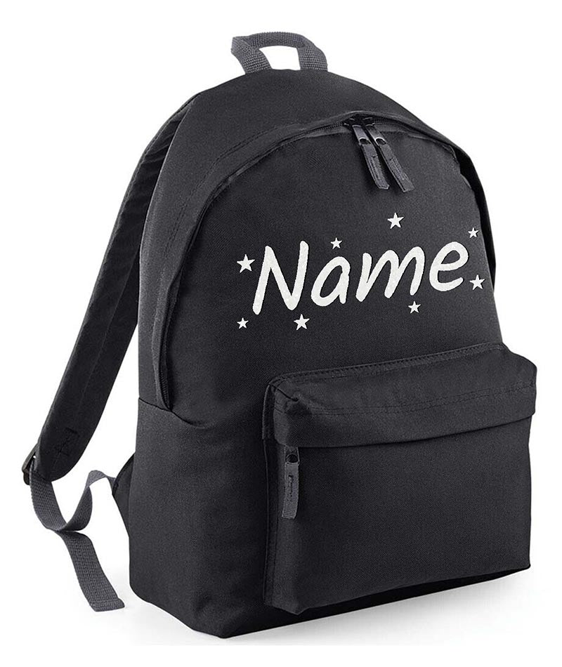 Personalised School Backpack Bag Stars Any Name Text Kids PE Kit Girls Boys Gift