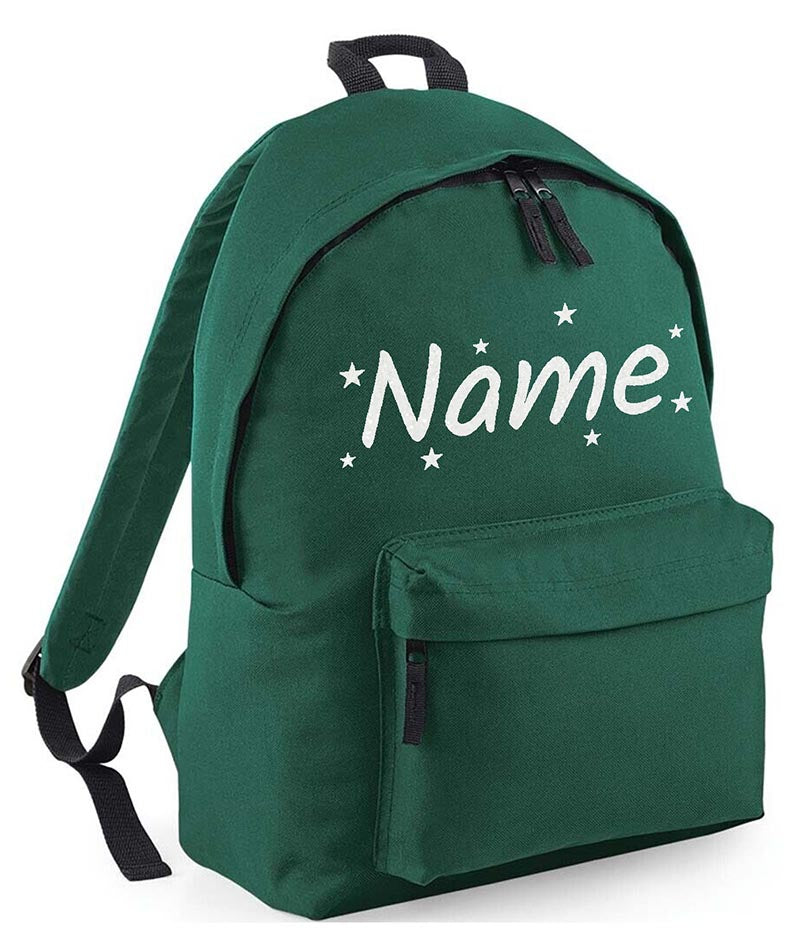 Personalised School Backpack Bag Stars Any Name Text Kids PE Kit Girls Boys Gift