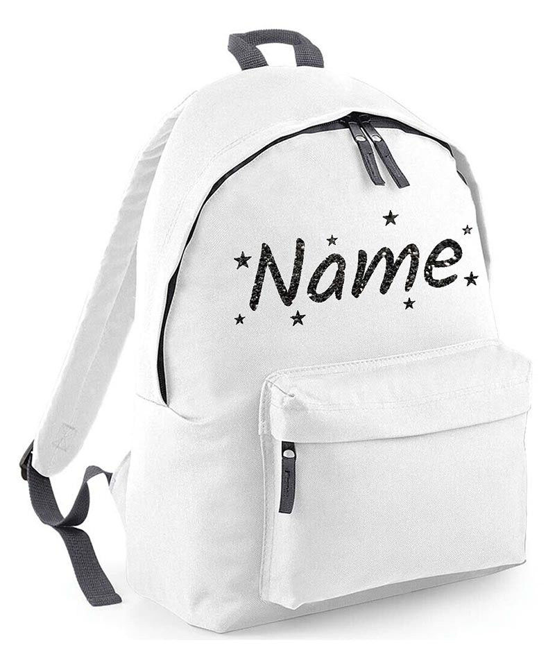 Personalised School Backpack Bag Stars Any Name Text Kids PE Kit Girls Boys Gift