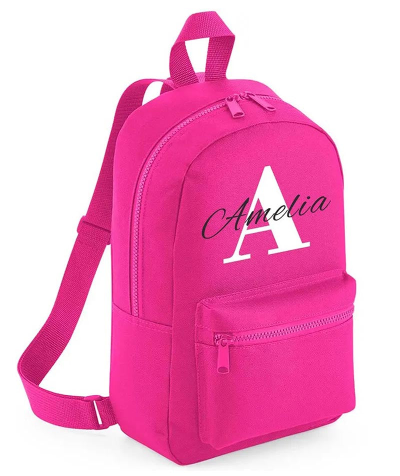 Personalised Girls Backpack Bag Mini School PE Club Nursery Any Name Rucksack