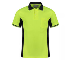 Mens Hi Viz Polo Shirt Short Sleeve High Visibility Safety Workwear Top