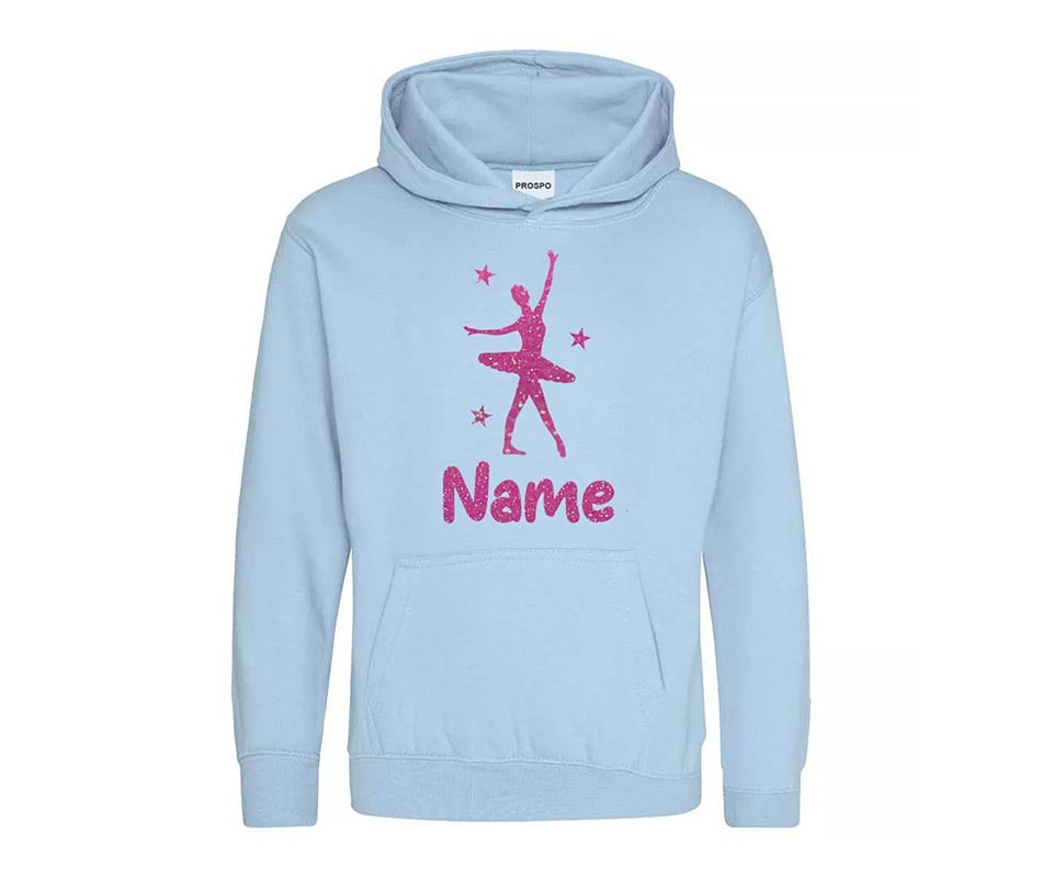 Personalised Gymnastic Girl Hoodie Ballet Dancer Custom Printed Name Hoodies