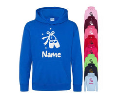 Personalised Dancing Gymnastics Ballet Shoe Hoodie Custom Printed Name Hoodies