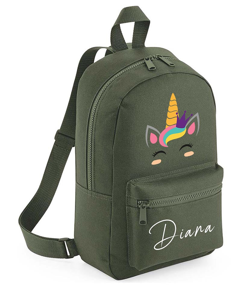 Personalised Girls Unicorn Backpack Bag Mini School PE Club Nursery Any Name Rucksack