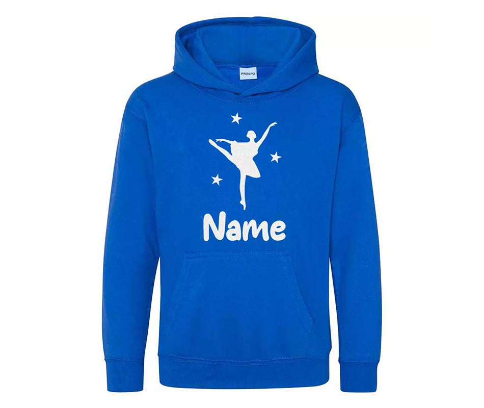 Personalised Dancing Gymnastic Girl Hoodie Custom Printed Name Hoodies Jumper