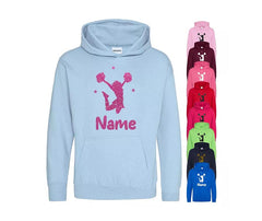 Personalised Dancing Gymnastic Cheerleader Kids Custom Printed Name Hoodie