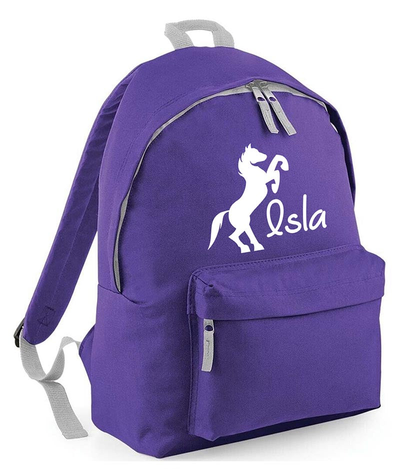 Personalised Equestrian School Backpack Bag Any Name Text Kids PE Kit Girls Boys Gift