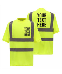 Personalised Yellow Orange Printed hi-vis Visibility Safety T-shirts