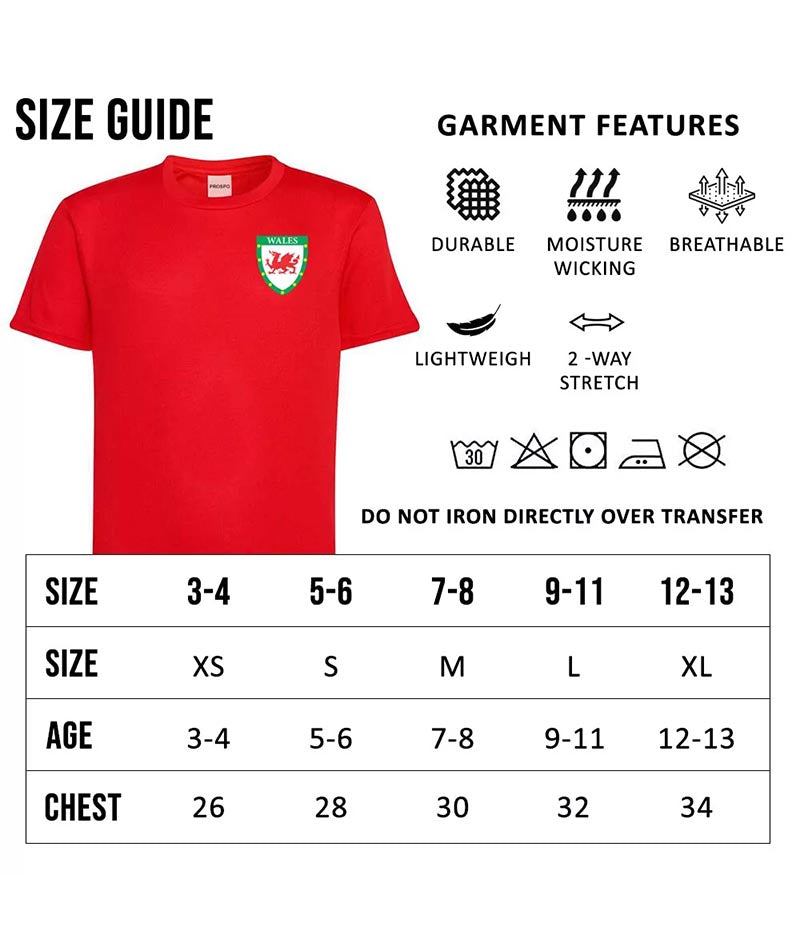 Personalised Wales Custom Football Shirts for Boys and Girls Best Birthday Gift