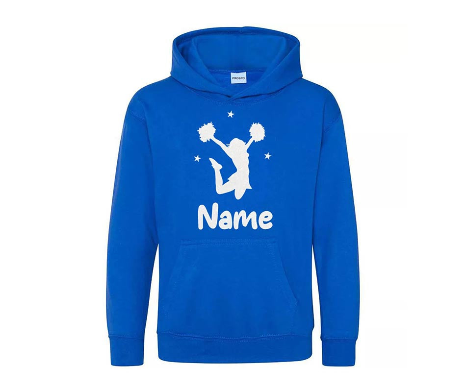 Personalised Dancing Gymnastic Cheerleader Kids Custom Printed Name Hoodie