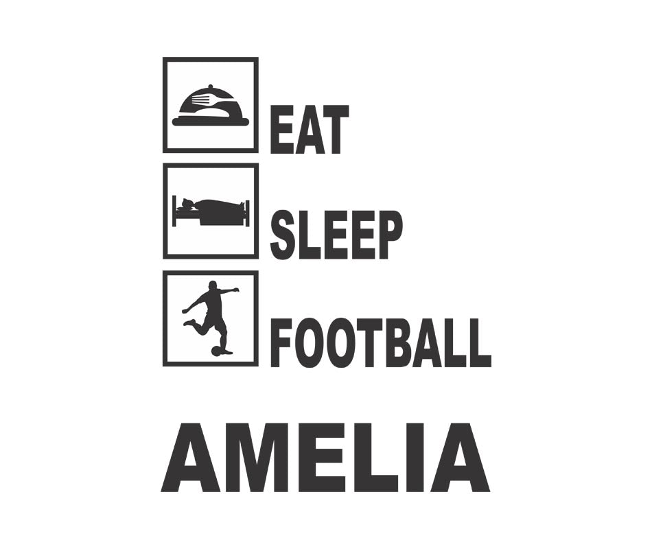 Eat Sleep Football Sticker - Personalised With Your Name