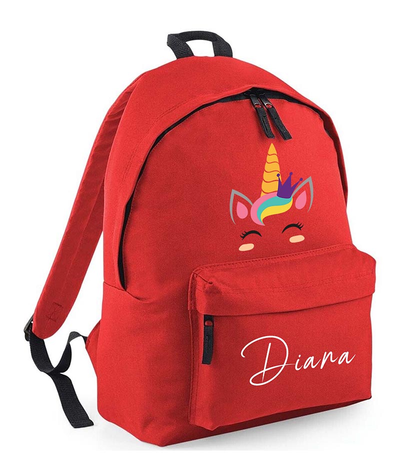 Personalised unicorn School Backpack Bag Any Name Text Kids PE Kit Girls Boys Gift