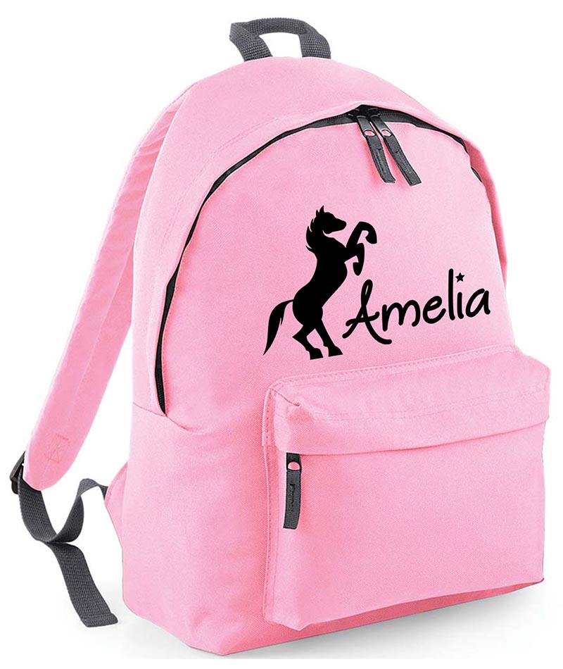 Personalised Equestrian School Backpack Bag Any Name Text Kids PE Kit Girls Boys Gift