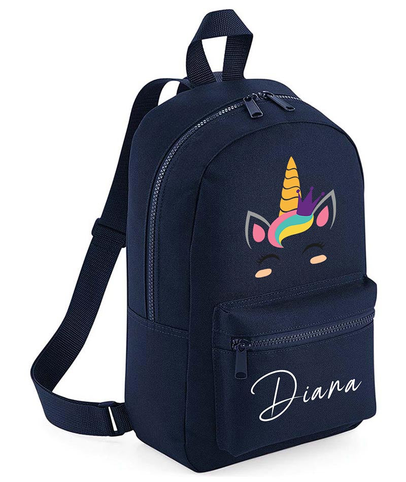 Personalised Girls Unicorn Backpack Bag Mini School PE Club Nursery Any Name Rucksack