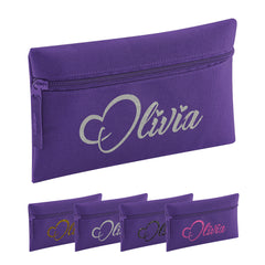 Personalised Pencil Case with Glitter Name School Equipment Pens Bag Case Best Gift