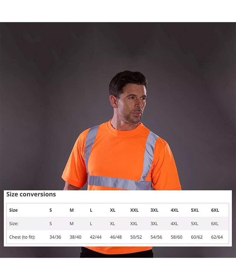 Personalised Yellow Orange Printed hi-vis Visibility Safety T-shirts