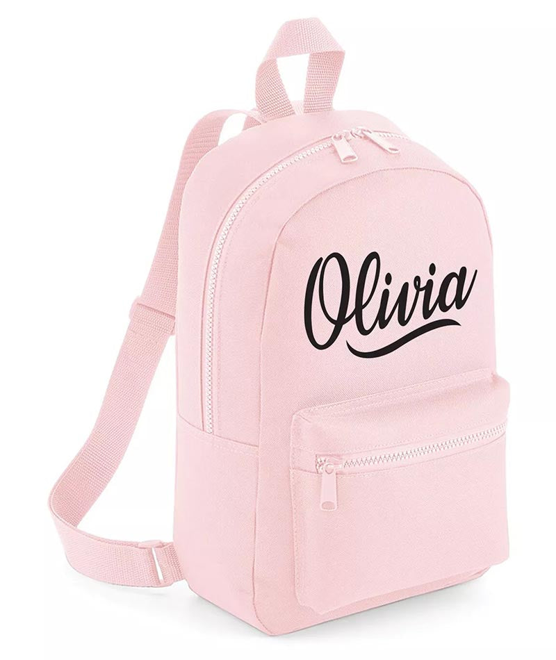 Personalised Girls Backpack Bag Mini School PE Club Nursery Any Name Rucksack