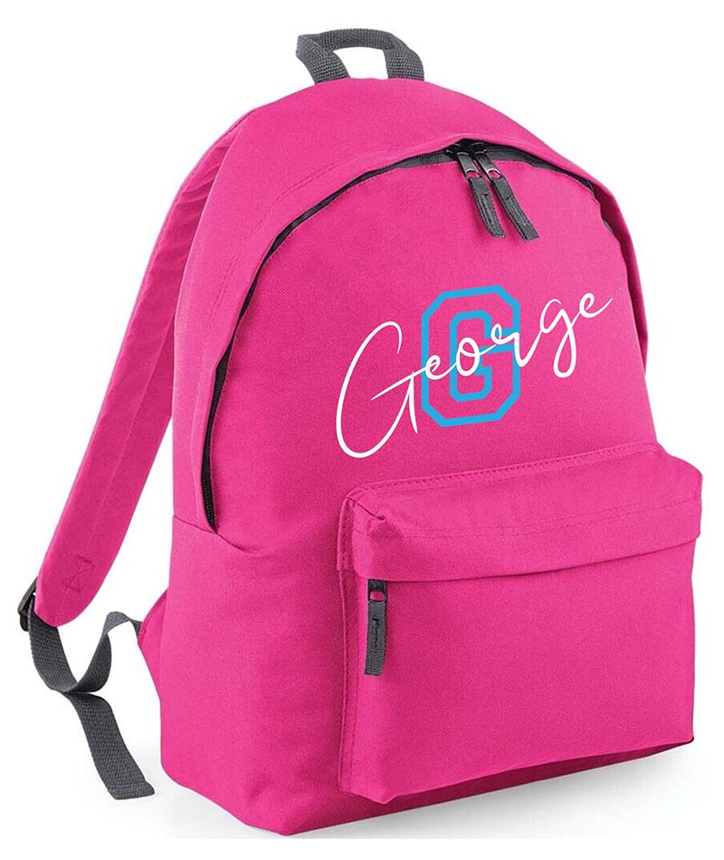 Personalised Name School Backpack Bag Kids Girls Boys Rucksack Casual and Travel Bag PE Kit