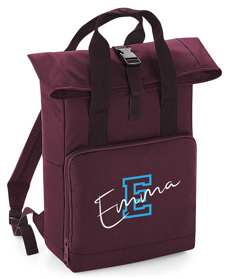 Personalised Backpack with Your Name Twin Handle Roll-Top Backpack