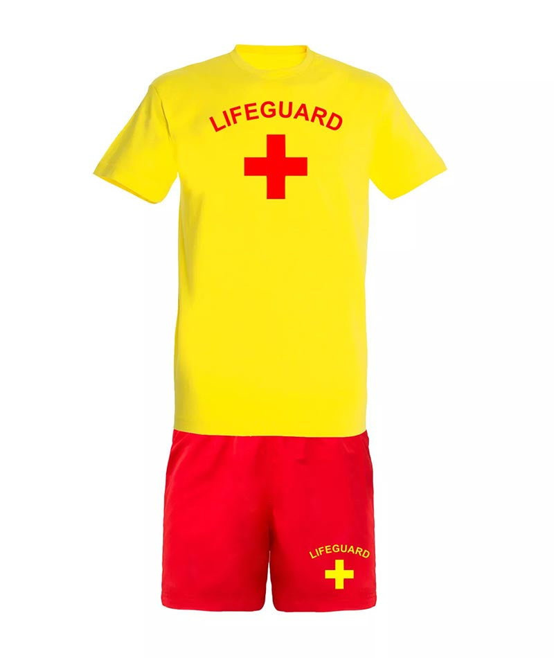 Lifeguard Mens Fancy Dress Costume T-shirts and Shorts