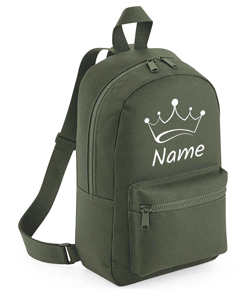 Personalised Girls Crown Backpack Bag Mini School PE Club Nursery Any Name Rucksack