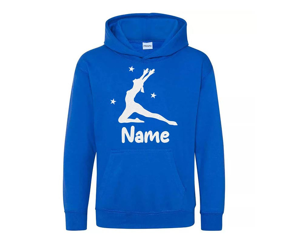 Personalised Dancing Gymnastic Leaping Dancer Kids Girl Custom Printed Hoodie