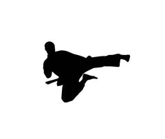 Male Flying Kick Sticker - Personalised With Your Name