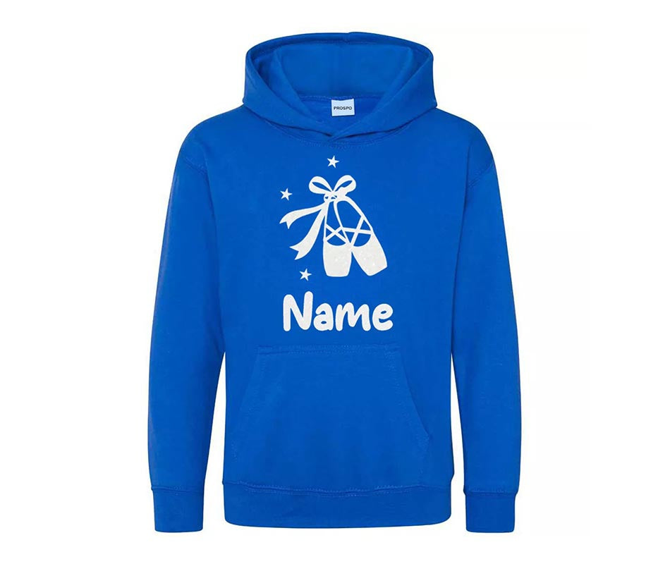 Personalised Dancing Gymnastics Ballet Shoe Hoodie Custom Printed Name Hoodies