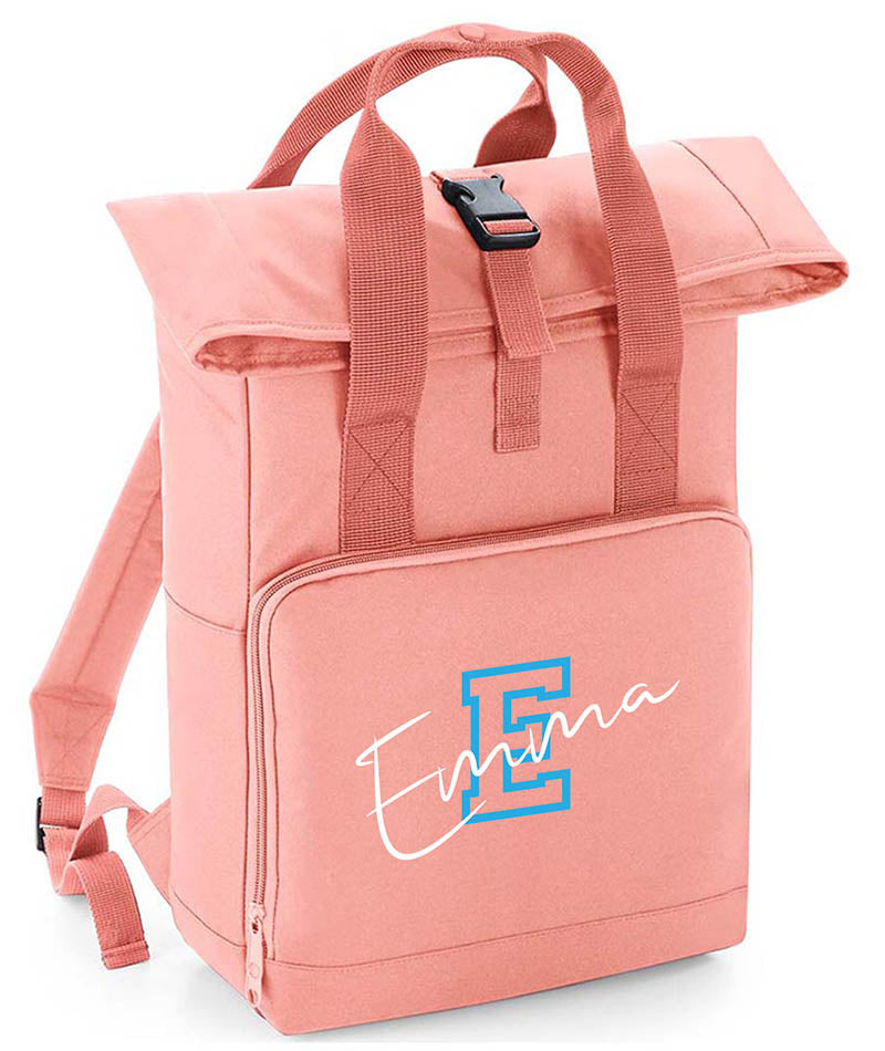 Personalised Backpack with Your Name Twin Handle Roll-Top Backpack