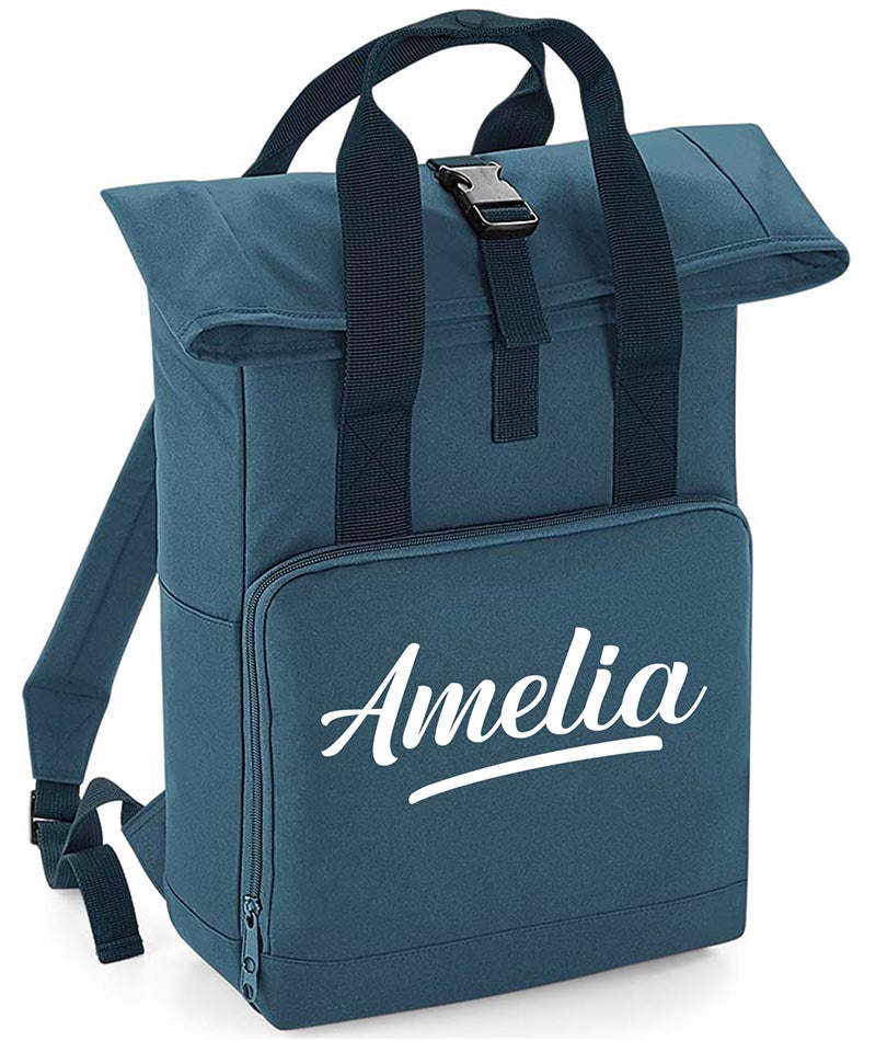 Personalised with Your Name Twin Handle Roll-Top Backpack