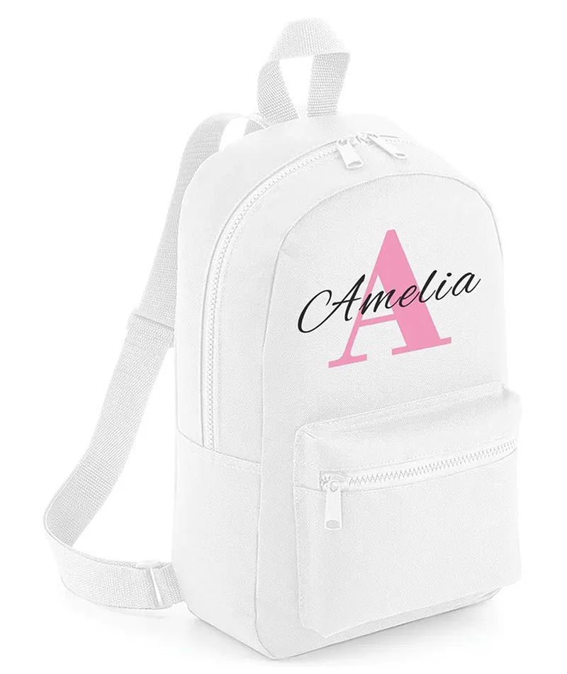 Personalised Girls Backpack Bag Mini School PE Club Nursery Any Name Rucksack