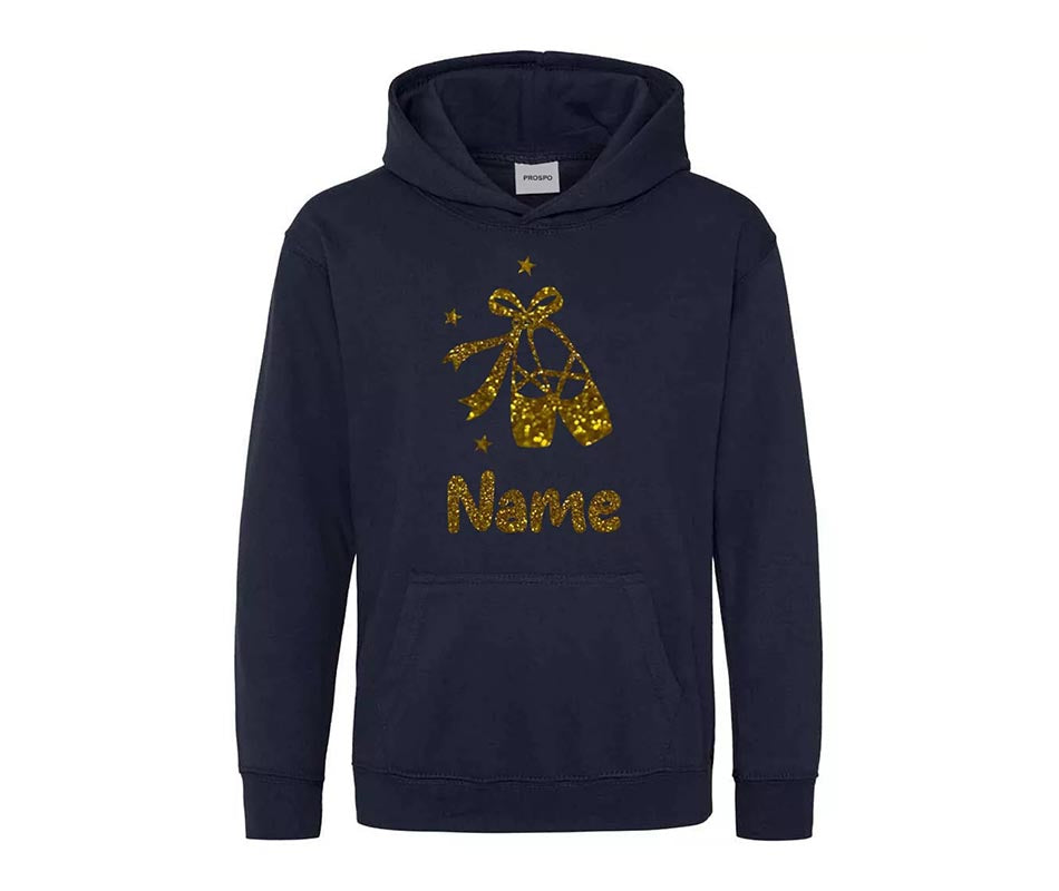 Personalised Dancing Gymnastics Ballet Shoe Hoodie Custom Printed Name Hoodies