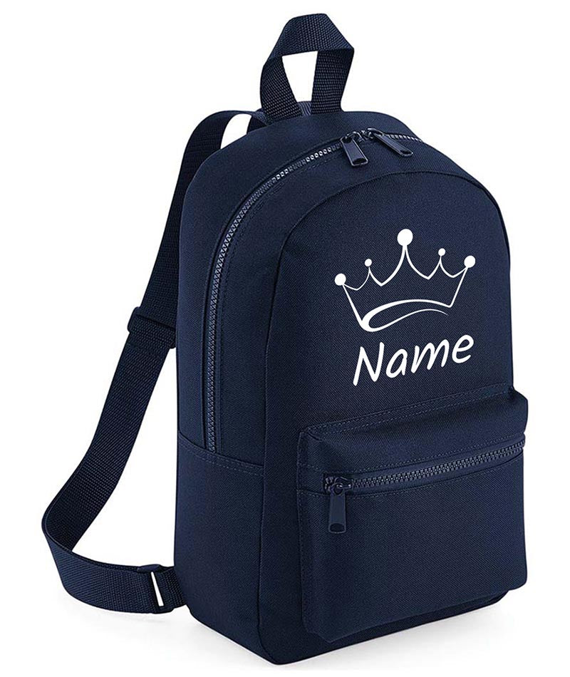 Personalised Girls Crown Backpack Bag Mini School PE Club Nursery Any Name Rucksack