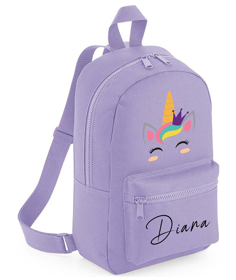 Personalised Girls Unicorn Backpack Bag Mini School PE Club Nursery Any Name Rucksack