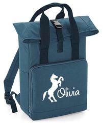 Personalised  Equestrian Backpack with Your Name Twin Handle Roll-Top Backpack