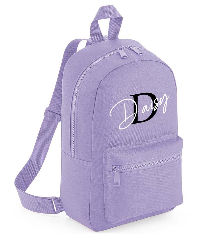 Personalised Girls Initial Any Name Backpack Bag Mini School PE Club Nursery Rucksack