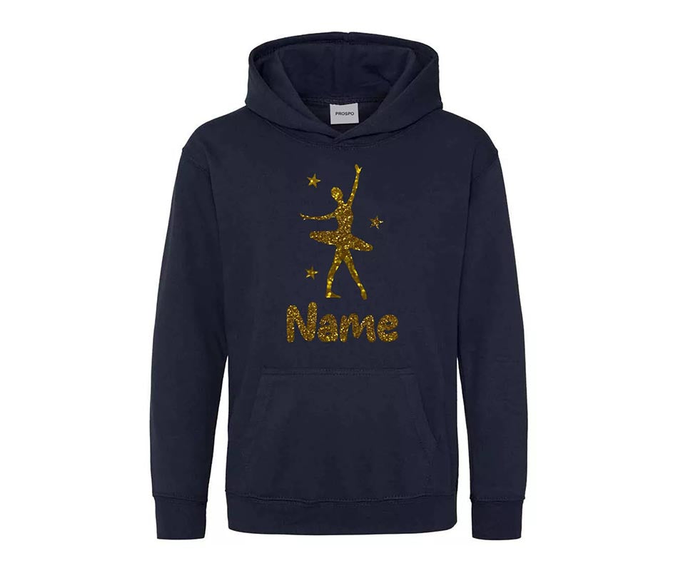 Personalised Gymnastic Girl Hoodie Ballet Dancer Custom Printed Name Hoodies