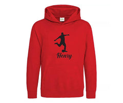 Children Personalised Football Player Hoodie Custom Printed Name Hoody