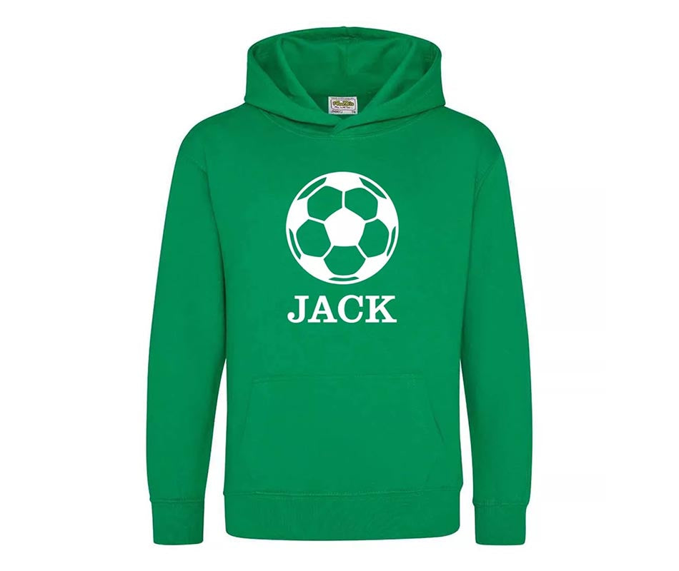 Personalised Football Kids Hoodie Custom Printed Name Unisex Hoodies Jumper