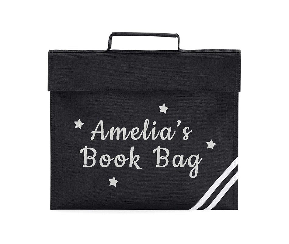 Personalised Book Bag Back To School Any Name Glitter Childrens Girls PE Gift