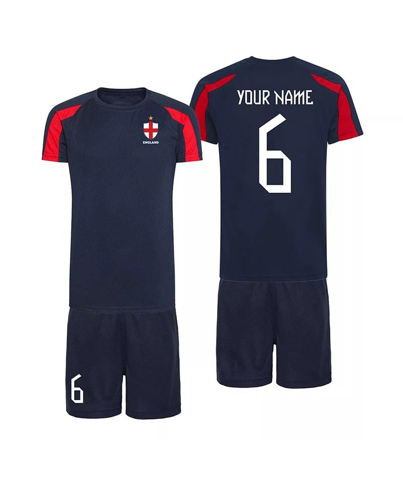 Personalised England Football Kit Customised Shirt and Shorts for Boys and Girls