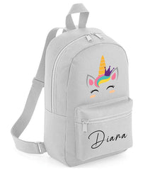 Personalised Girls Unicorn Backpack Bag Mini School PE Club Nursery Any Name Rucksack