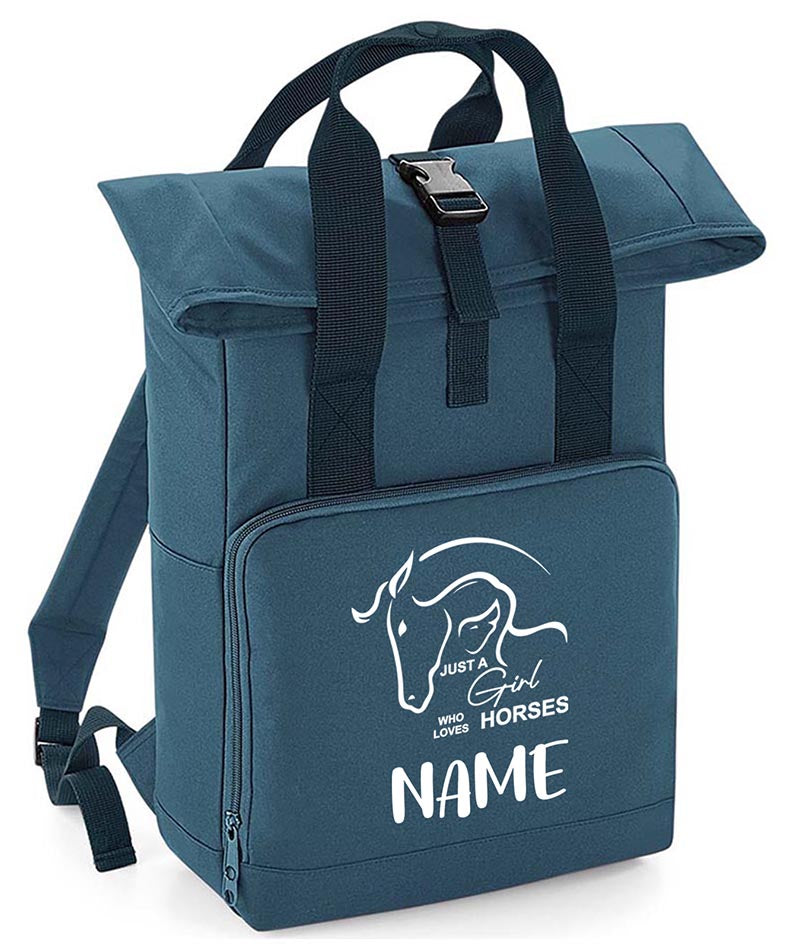 Personalised  Equestrian Backpack with Your Name Twin Handle Roll-Top Backpack